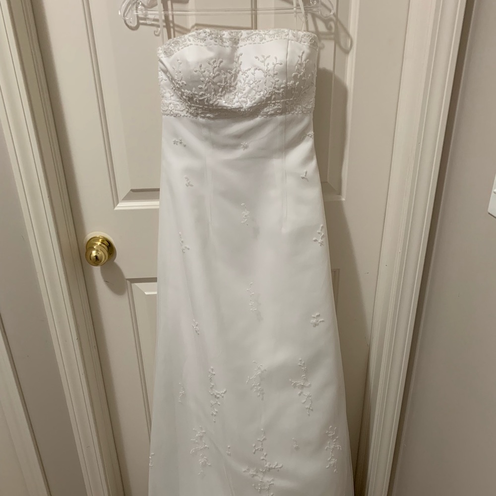 Women’s white wedding dress.